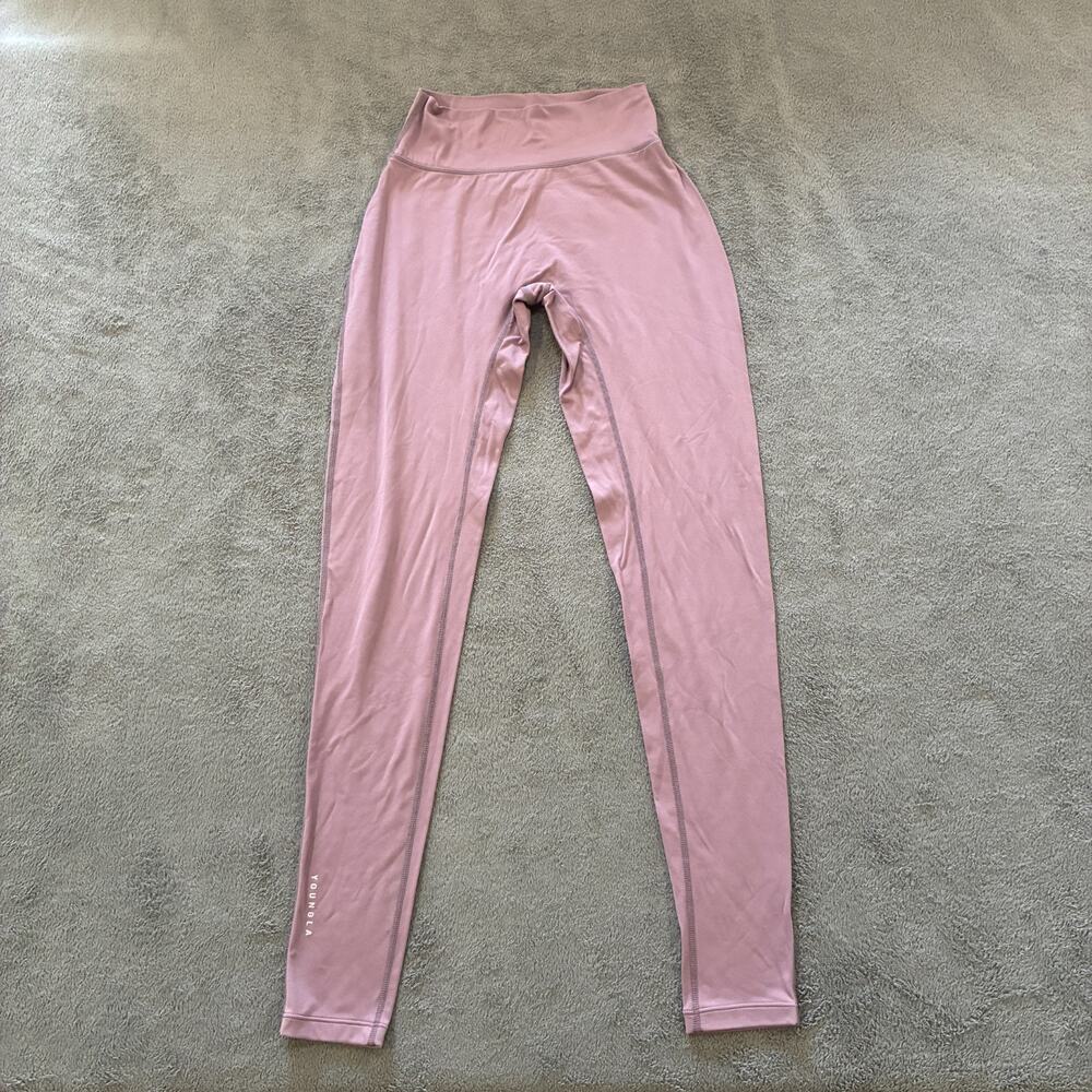 Youngla Mauve Activewear Wide Waistband High Waisted Leggings Women's Size Large